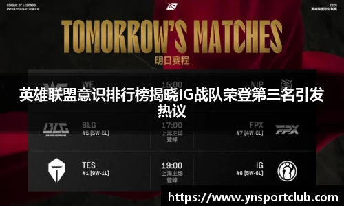 英雄联盟意识排行榜揭晓IG战队荣登第三名引发热议