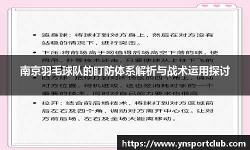 南京羽毛球队的盯防体系解析与战术运用探讨
